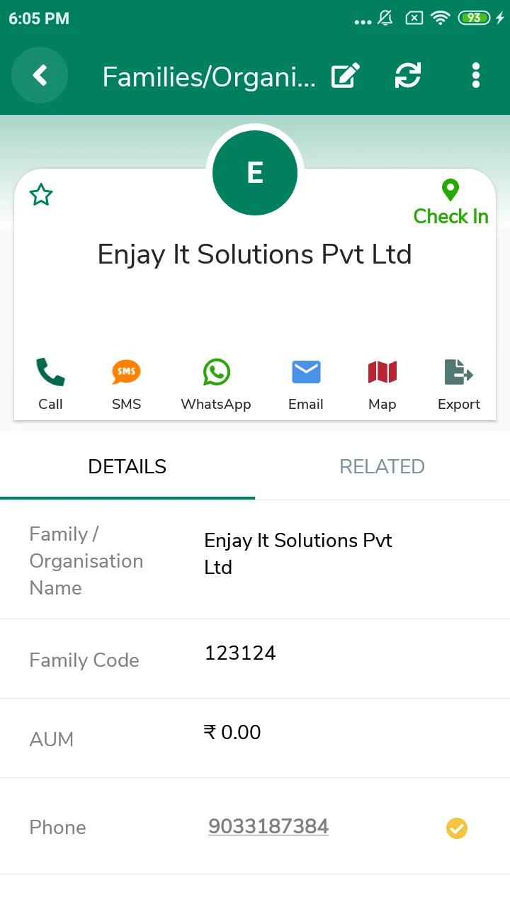Sanchay Mobile CRM screenshot